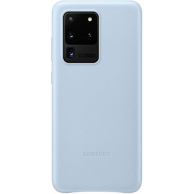Samsung Galaxy S20 Ultra Leather Cover Blauw