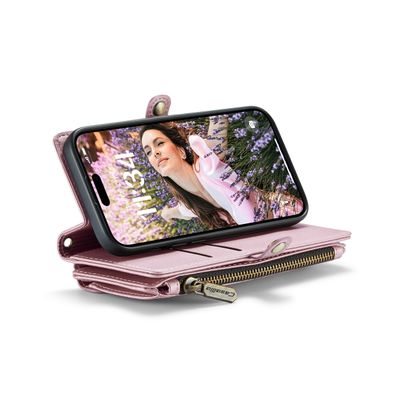 Caseme Case iPhone 16 - Crossbody Wallet Case - Pink