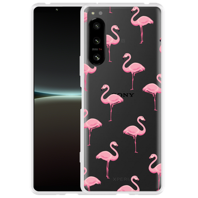 Cazy Hoesje geschikt voor Sony Xperia 5 IV - Flamingo