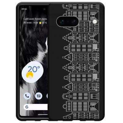 Cazy Hoesje Zwart geschikt voor Google Pixel 7 - Grachtenpanden I