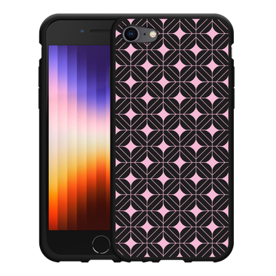 Cazy Hoesje Zwart geschikt voor iPhone SE 2022 - Geometrisch Pink