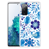 Hoesje geschikt voor Samsung Galaxy S20 FE - Blue Bird and Flower