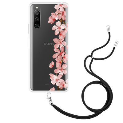 Cazy Hoesje met Koord geschikt voor Sony Xperia 10 IV - Flower Branch