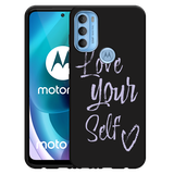 Hoesje Zwart geschikt voor Motorola Moto G71 Love Yourself