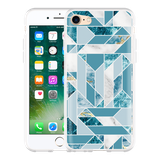 Hoesje geschikt voor iPhone 7 - Blauw Marmer Patroon
