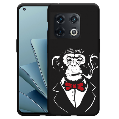 Cazy Hoesje Zwart geschikt voor OnePlus 10 Pro - Smoking Chimp