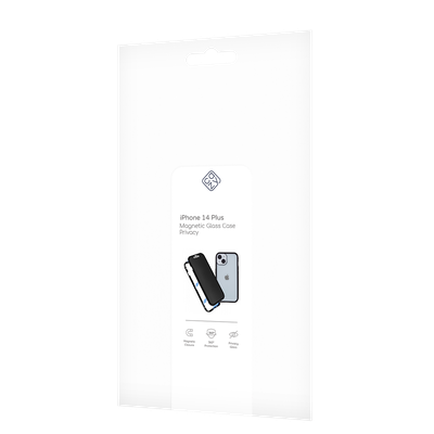 Cazy Magnetic Glass Privacy Hoesje geschikt voor iPhone 14 Plus - Zwart