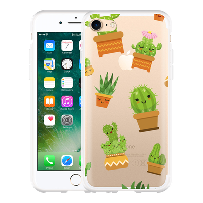 Cazy Hoesje geschikt voor iPhone 7 - Happy Cactus