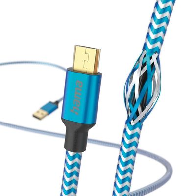 Hama Reflective USB-A naar Micro-USB Kabel - 150cm - Blauw