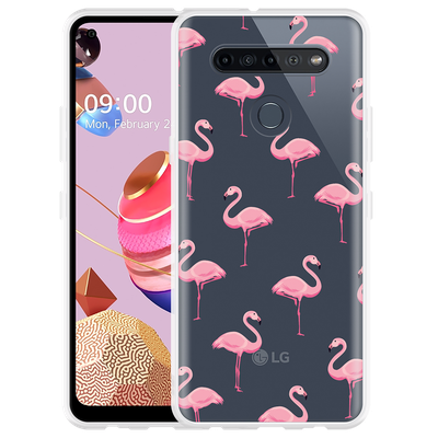 Cazy Hoesje geschikt voor LG K51S - Flamingo