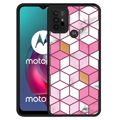 Cazy Hardcase hoesje geschikt voor Motorola Moto G10 - Pink White Marble