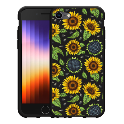 Cazy Hoesje Zwart geschikt voor iPhone 7/8 - Sunflowers