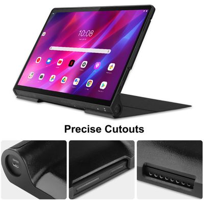 Cazy TriFold Hoes met Auto Slaap/Wake geschikt voor Lenovo Yoga Tab 13 - Zwart