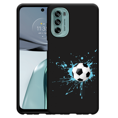 Cazy Hoesje Zwart geschikt voor Motorola Moto G62 5G - Soccer Ball