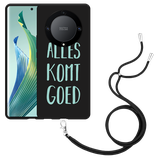 Hoesje met koord Zwart geschikt voor Honor Magic5 Lite Alles Komt Goed