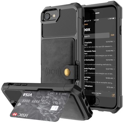 Cazy Magnetic Card Hoesje geschikt voor iPhone 7/8/SE 2020/2022 - Zwart