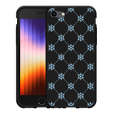Hoesje Zwart geschikt voor iPhone SE 2022 - Snowflake Pattern