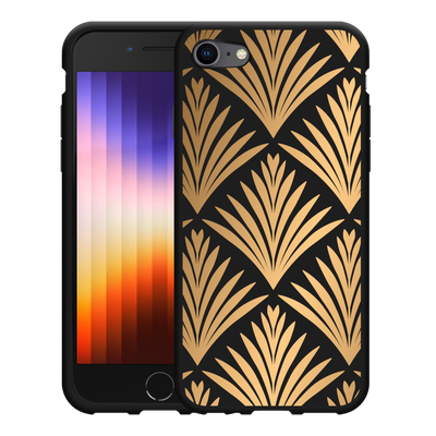 Cazy Hoesje Zwart geschikt voor iPhone SE 2022 - Art Deco Gold