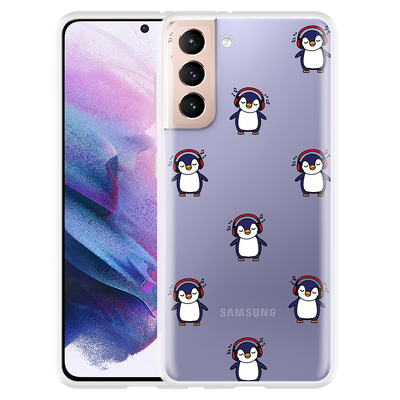 Cazy Hoesje geschikt voor Samsung Galaxy S21 - Penguin Chillin