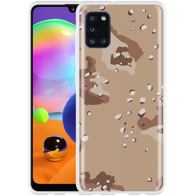 Cazy Hoesje geschikt voor Samsung Galaxy A31 - Camouflage Desert