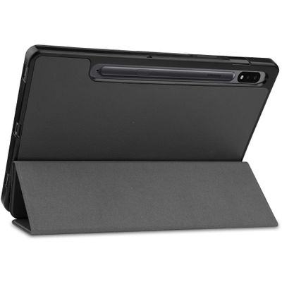 Cazy TriFold Hoes met Penhouder geschikt voor Samsung Galaxy Tab S7 - Zwart