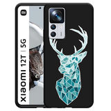 Hoesje Zwart geschikt voor Xiaomi 12T/12T Pro - Art Deco Deer