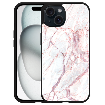 Cazy Hardcase Hoesje geschikt voor iPhone15 White Pink Marble