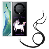 Hoesje met koord geschikt voor Honor Magic5 Lite Born to be a Unicorn