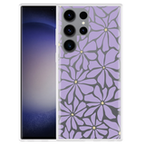 Hoesje geschikt voor Samsung Galaxy S23 Ultra Abstracte Paarse Bloemen