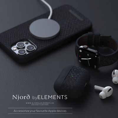 Njord Collections Zalm Leder Smartwatchband geschikt voor Apple Watch 40mm/41mm - Grijs