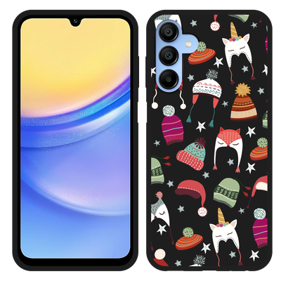 Cazy Hoesje Zwart geschikt voor Samsung Galaxy A15 4G/5G Winter Hats