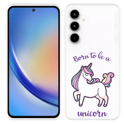 Cazy Hoesje geschikt voor Samsung Galaxy A35 Born to be a Unicorn