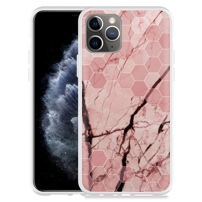 Cazy Hoesje geschikt voor iPhone 11 Pro - Pink Marble