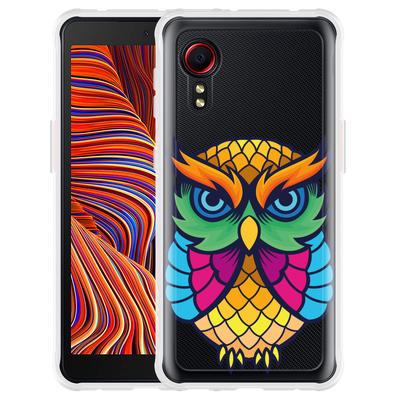 Cazy Hoesje geschikt voor Samsung Galaxy Xcover 5 - Colorful Owl Artwork