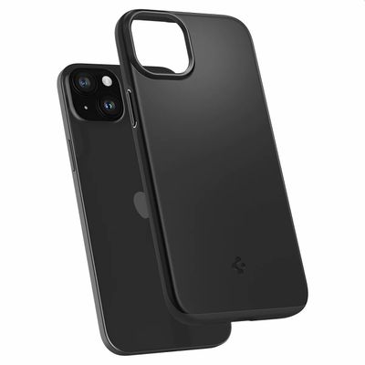 Hoesje geschikt voor iPhone 15 Spigen Thin Fit Case - Zwart
