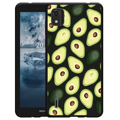Cazy Hoesje Zwart geschikt voor Nokia C2 2nd Edition - Avocado's
