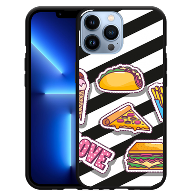 Cazy Hoesje Zwart geschikt voor iPhone 13 Pro Max - Love Fast Food