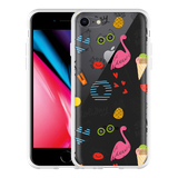 Hoesje geschikt voor iPhone 8 - Summer Flamingo