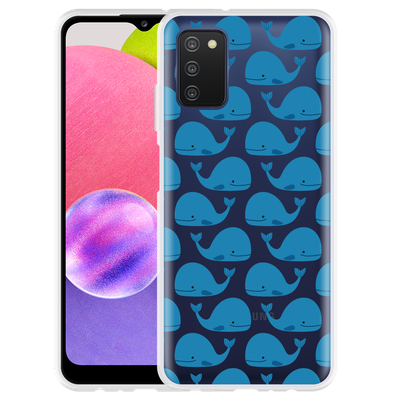Cazy Hoesje geschikt voor Samsung Galaxy A03s - Whales
