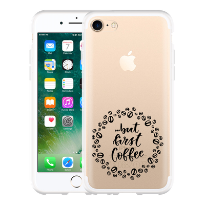 Cazy Hoesje geschikt voor iPhone 7 - But first Coffee