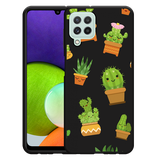 Cazy Hoesje Zwart geschikt voor Samsung Galaxy A22 4G - Happy Cactus