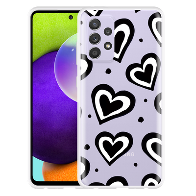 Cazy Hoesje geschikt voor Samsung Galaxy A52 5G - Watercolor Hearts