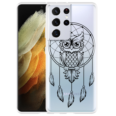 Cazy Hoesje geschikt voor Samsung Galaxy S21 Ultra - Dream Owl Mandala