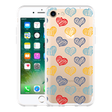 Hoesje geschikt voor iPhone 7 - Doodle hearts