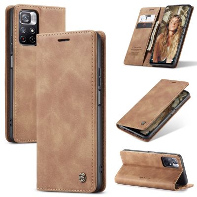 CASEME Xiaomi Poco M4 Pro 5G Retro Wallet Case - Brown