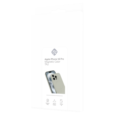 Cazy Soft Color TPU Hoesje geschikt voor iPhone 16 Pro - met Magnetische Ring - geschikt voor Magsafe - Ivory