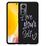 Hoesje Zwart geschikt voor Xiaomi 12 Lite Love Yourself