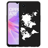 Hoesje Zwart geschikt voor Oppo A78 5G World Map