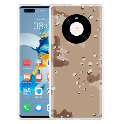 Cazy Hoesje geschikt voor Huawei Mate 40 Pro - Camouflage Desert