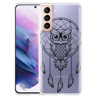 Cazy Hoesje geschikt voor Samsung Galaxy S21 - Dream Owl Mandala